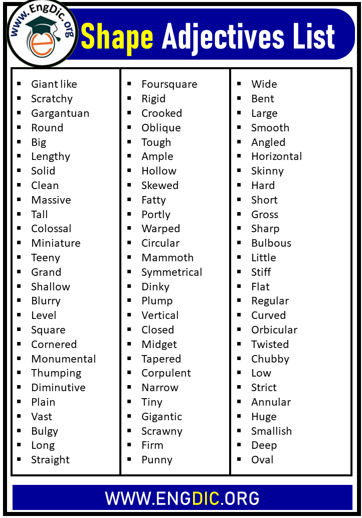 descriptive adjective list