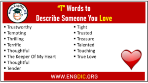 words that start with t to describe someone you love