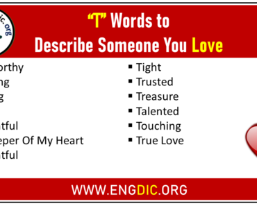 T Words to Describe Someone You Love