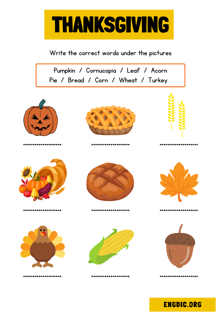 thanksgiving worksheet