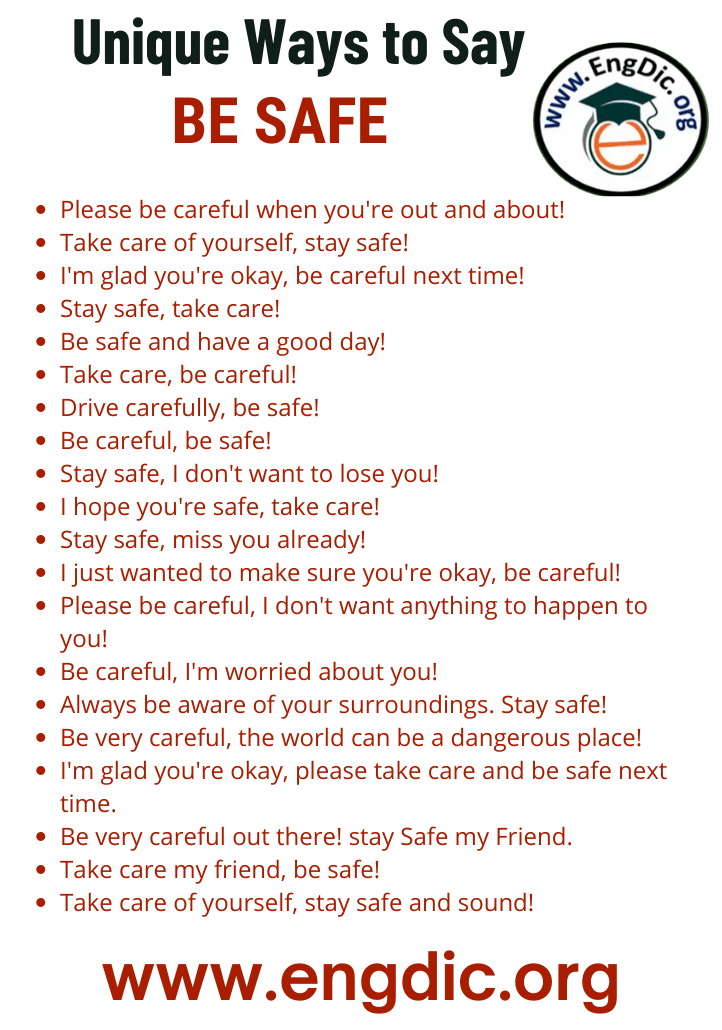unique ways to say be safe