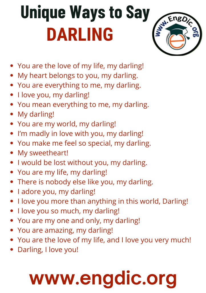 unique ways to say darling