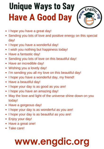 unique ways to say have a good day – EngDic