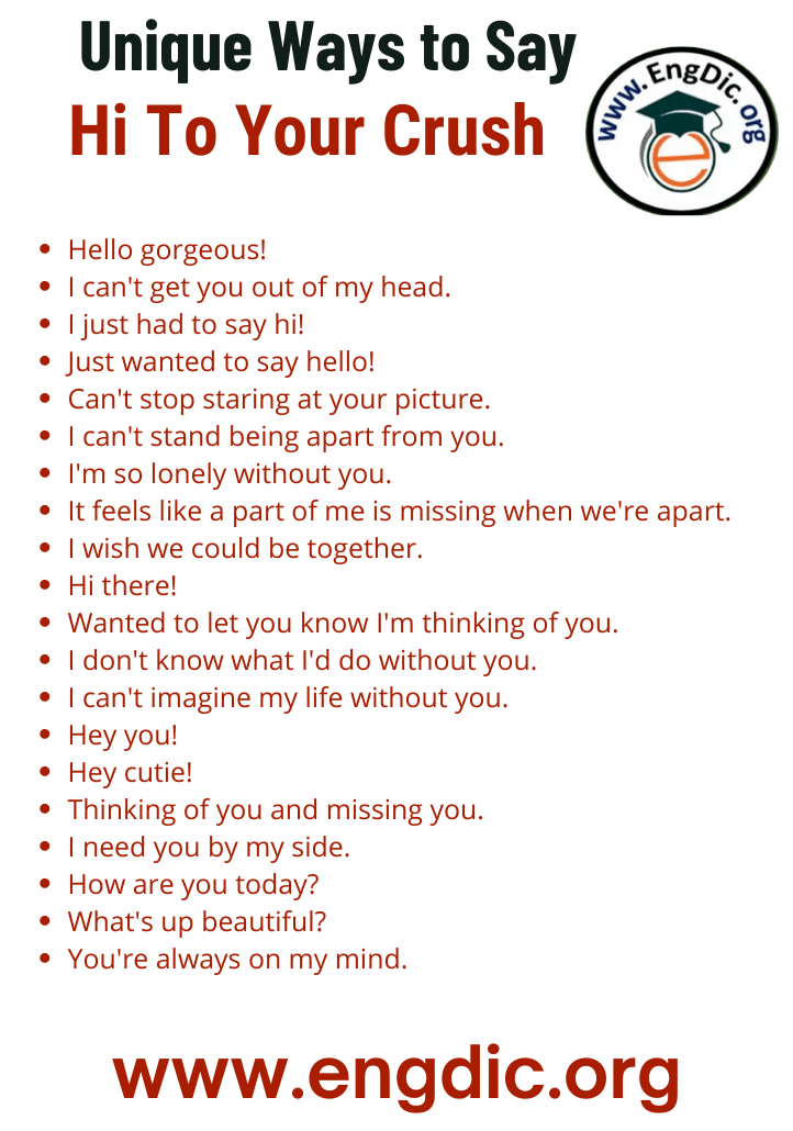 unique ways to say hi to your crush