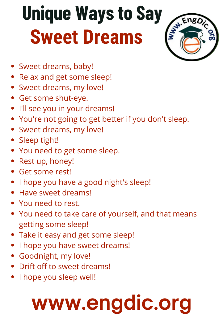 unique ways to say sweet dreams