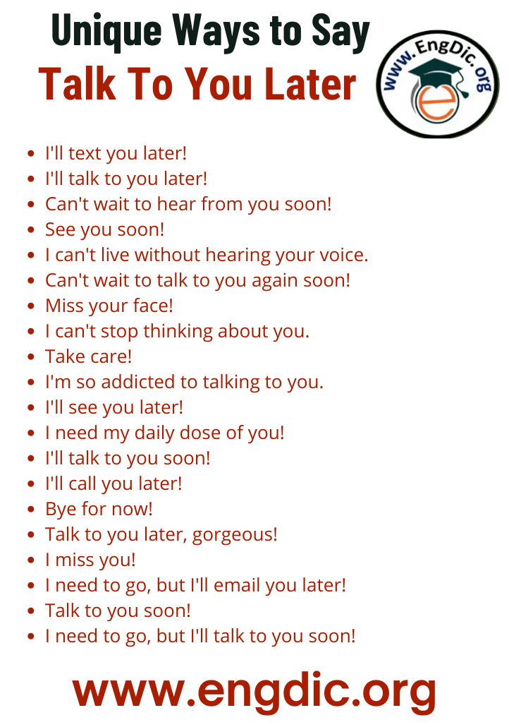 unique ways to say talk to you later