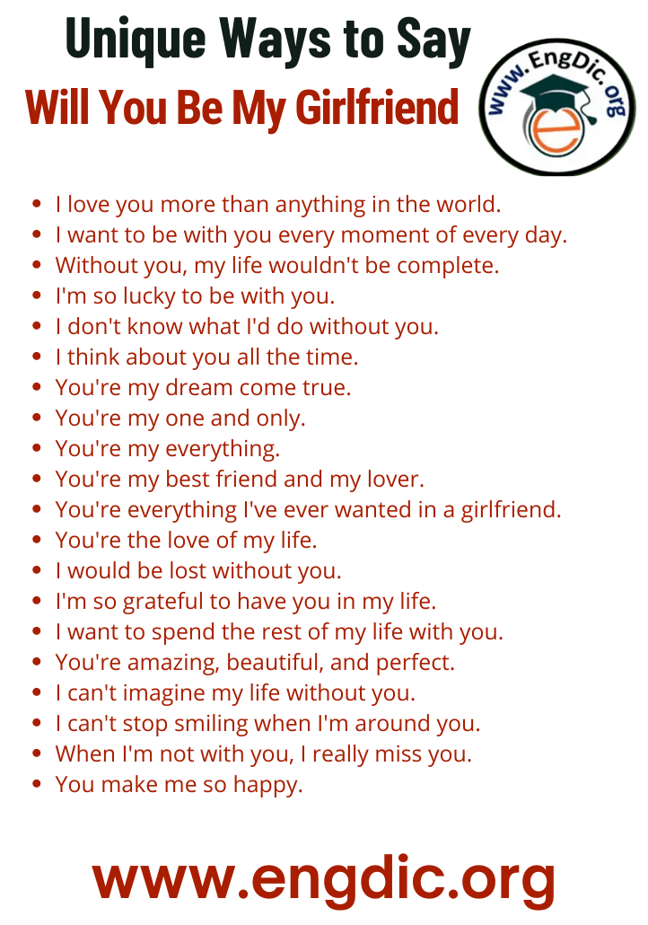unique ways to say will you be my girlfriend