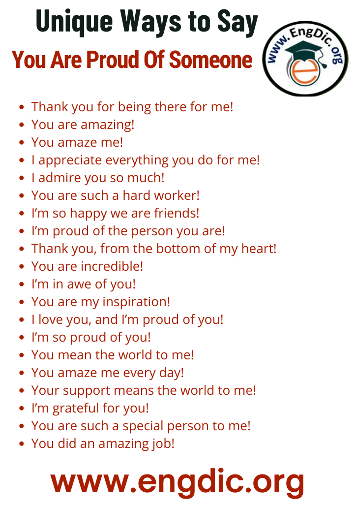 unique ways to say you are proud of someone