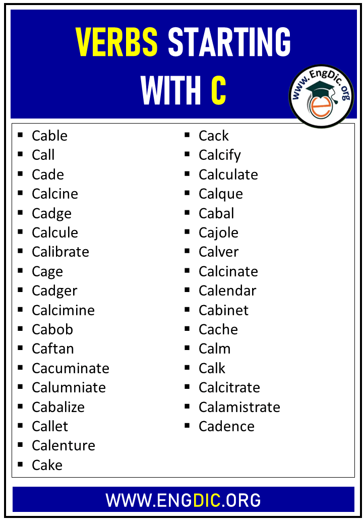 330 Verbs Starting With C Complete List EngDic