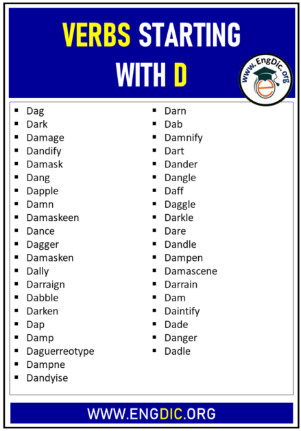 280+ Verbs Starting With D (Complete List) - EngDic