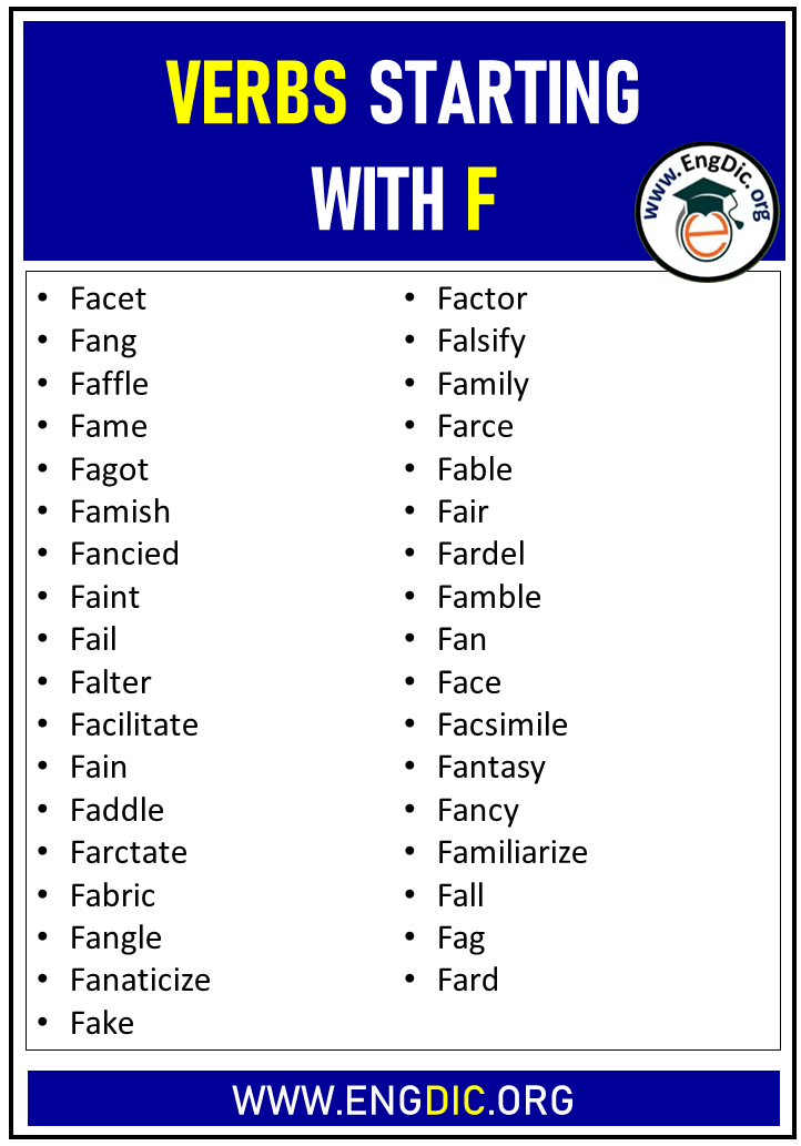 350 Verbs Starting With F Complete List EngDic