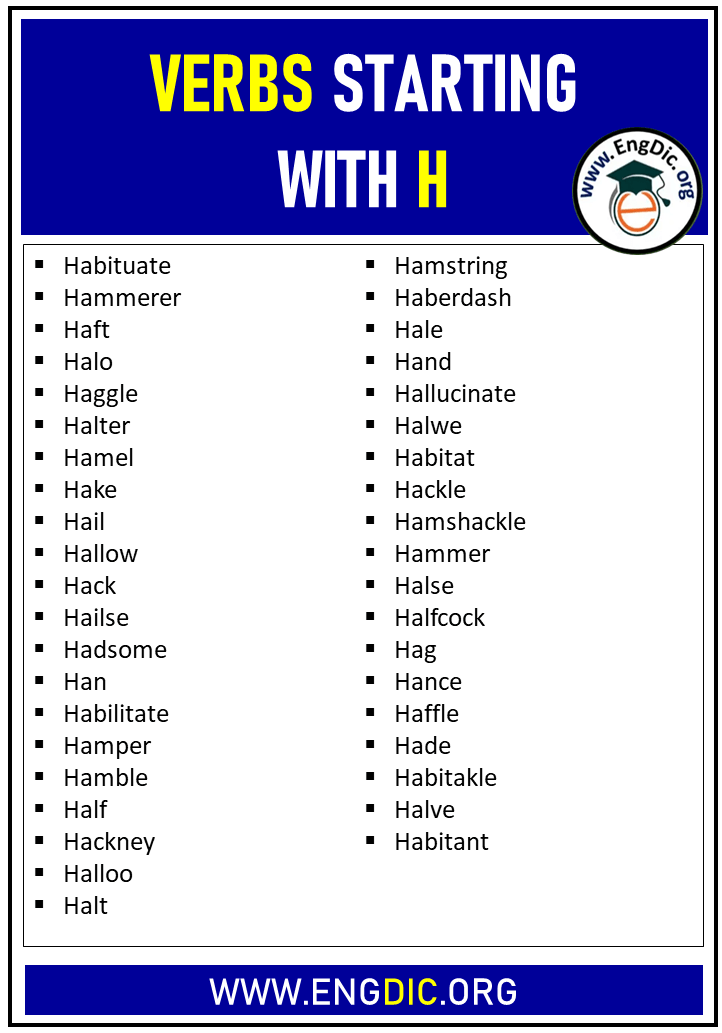 verbs starting with h