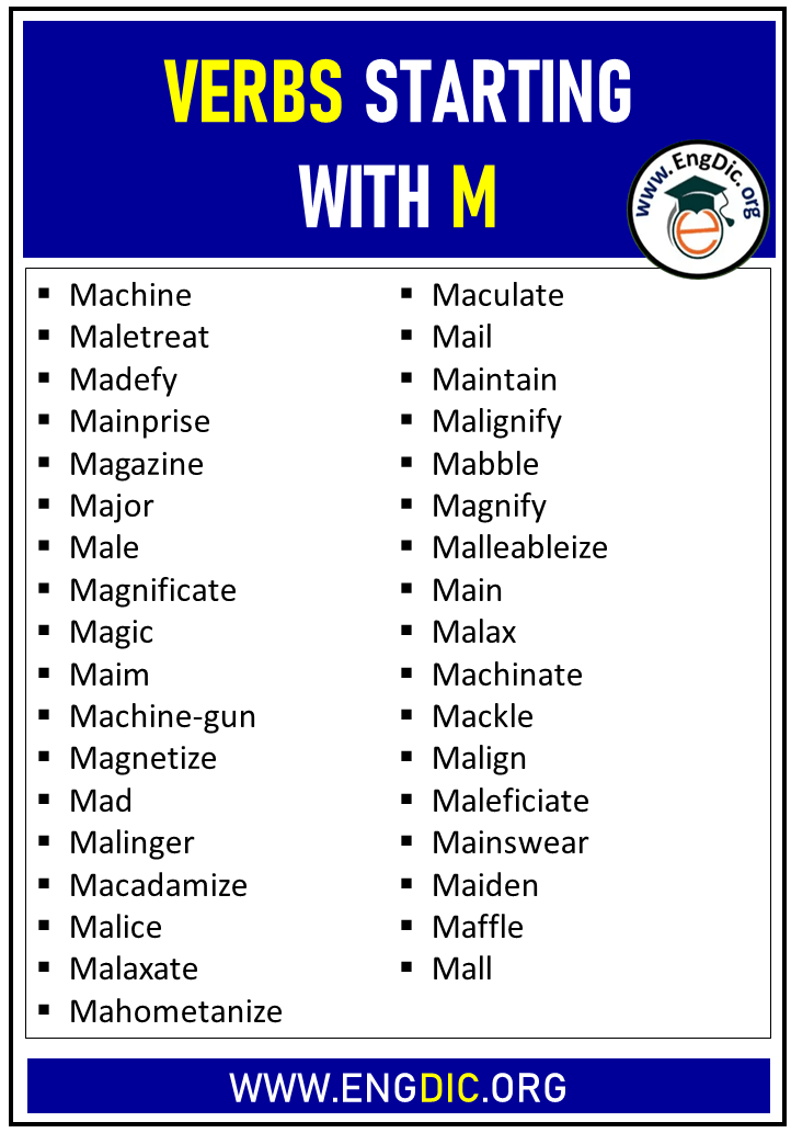 verbs starting with m