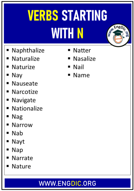 140 Verbs Starting with N (Complete List) - EngDic