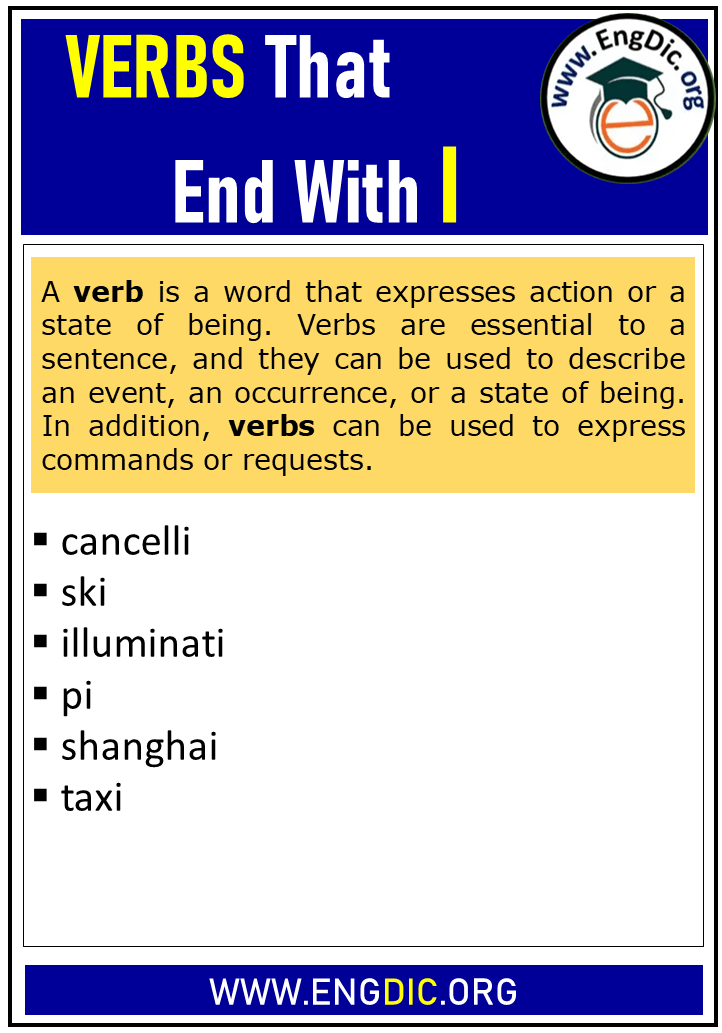 verbs that end with i