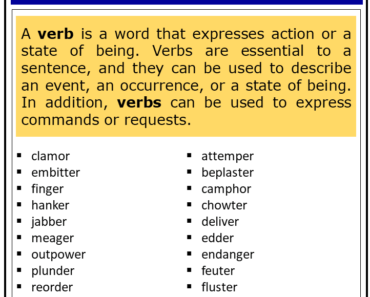 Verbs that End with R