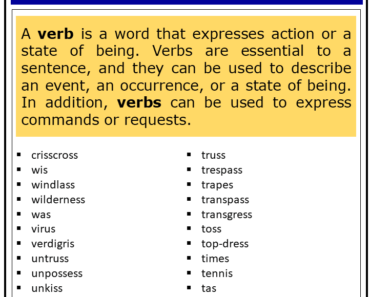 Verbs that End With S