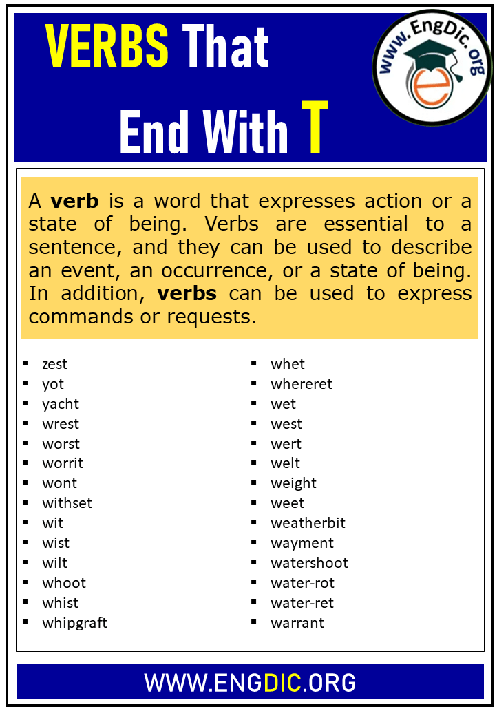 verbs that end with t