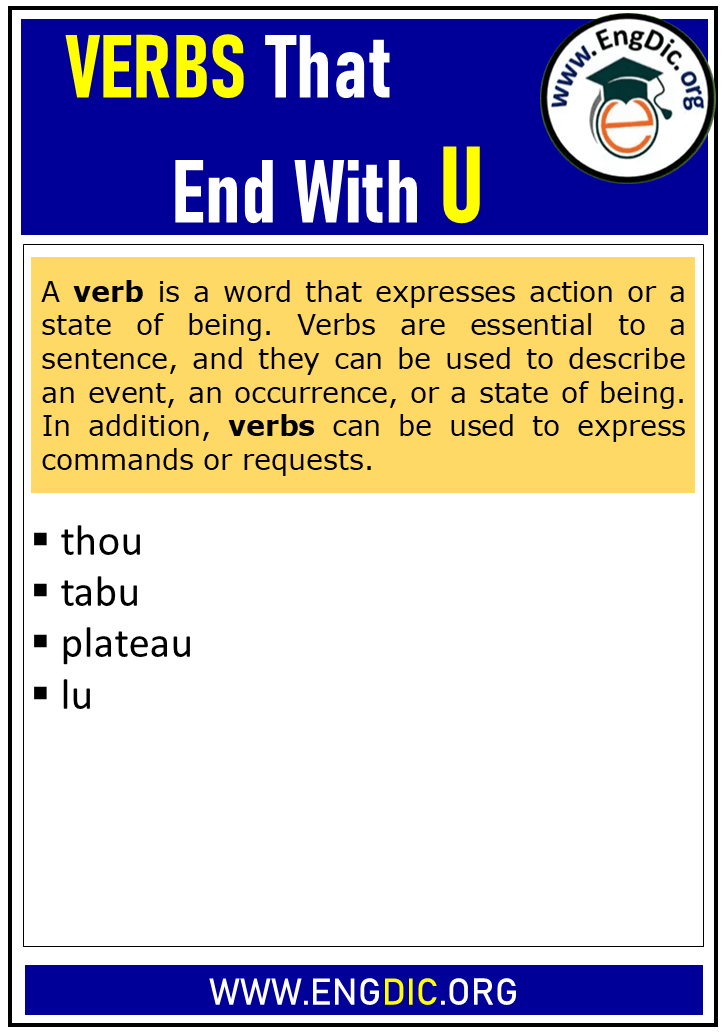 verbs that end with u