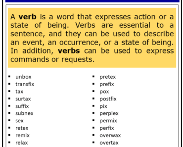 Verbs that End with X