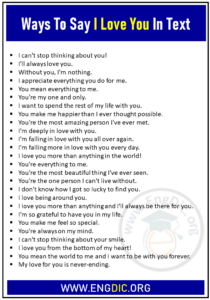 100 Secret & Funny Ways To Say I Love You - EngDic