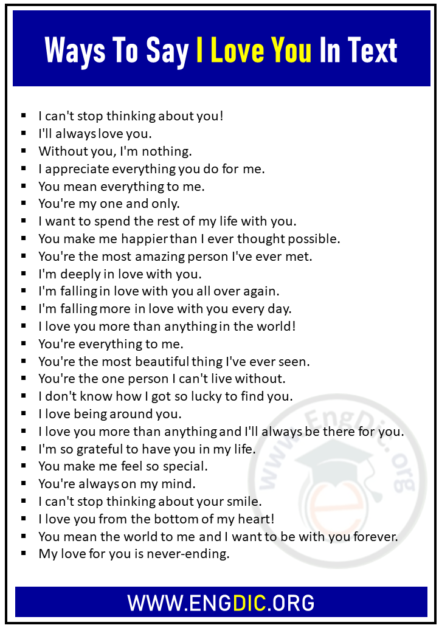 100 Secret & Funny Ways To Say I Love You – EngDic