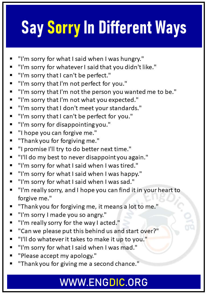 ways to say sorry in different ways