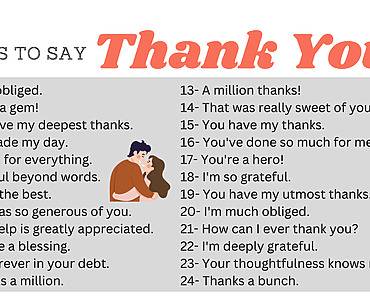 100+ Ways To Say THANK YOU in English