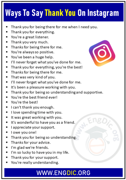 Other Ways To Say Thank You On Instagram Comments