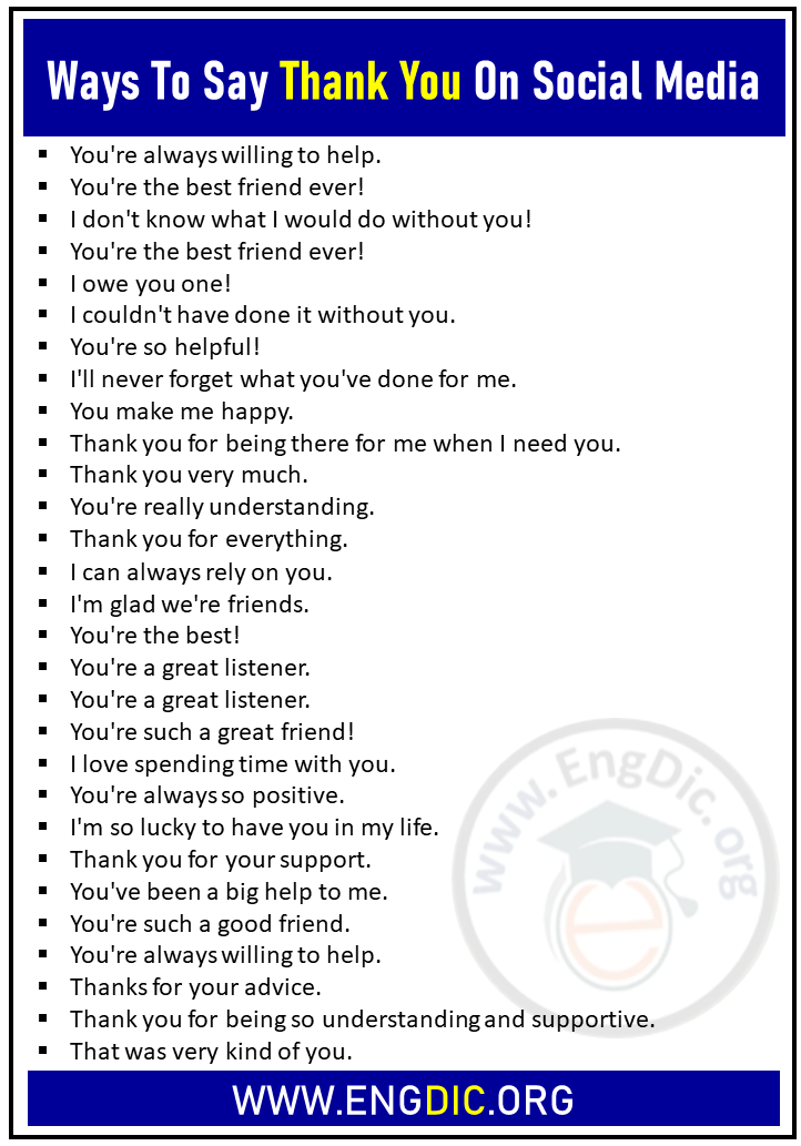 ways to say thank you on social media