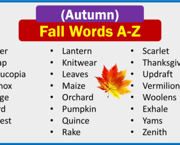 Fall Words, Autumn Words Starting with A to Z (2024)