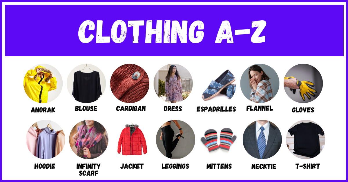 Clothing Starting With A To Z (Everything You Need to Know) – EngDic