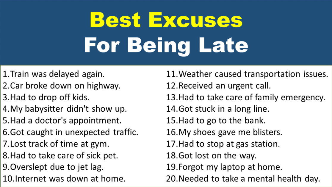 excuses for homework being late