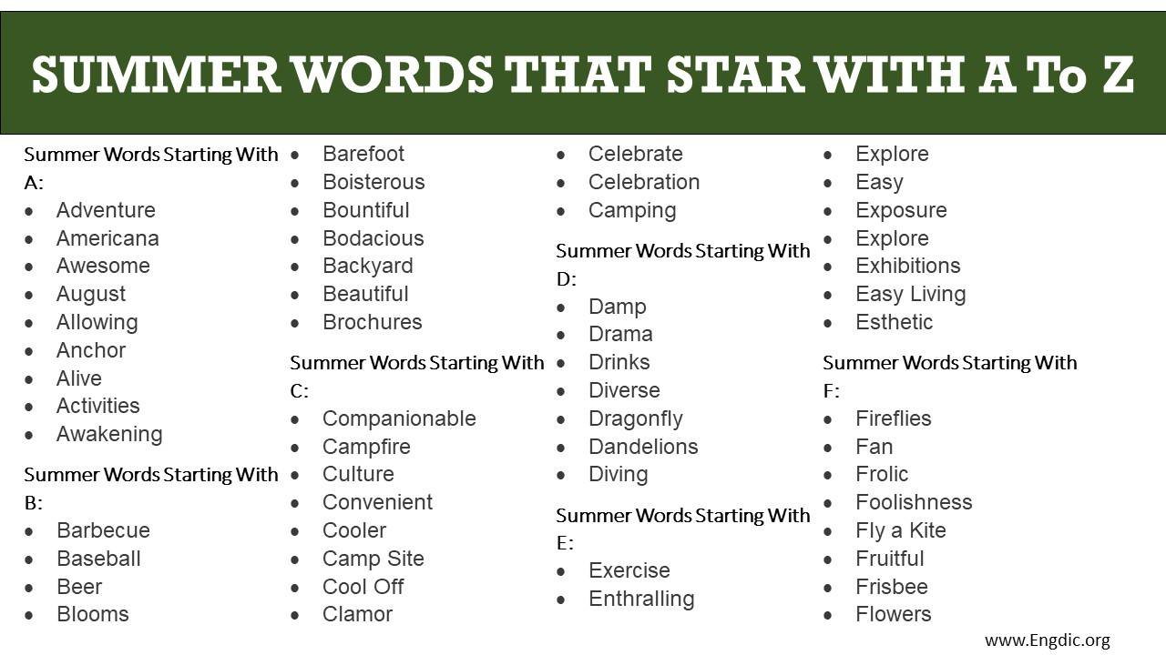 summer-words-that-start-with-a-to-z-engdic
