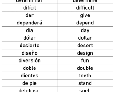 500 Spanish Words That Start With D