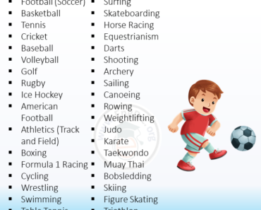 Sports Names List: Sports Beginning With A to Z