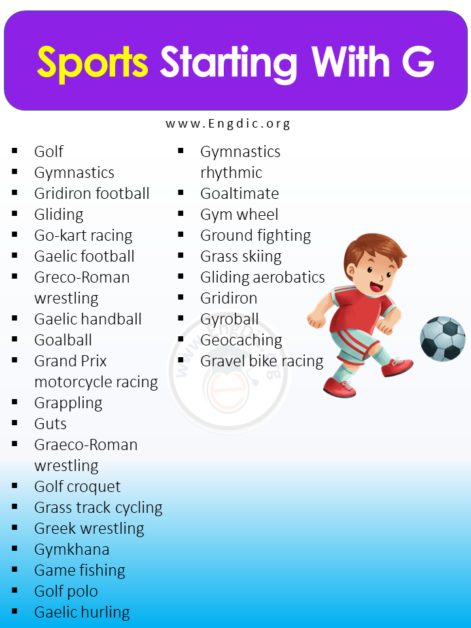 Sports Names List: Sports Beginning With A To Z - EngDic