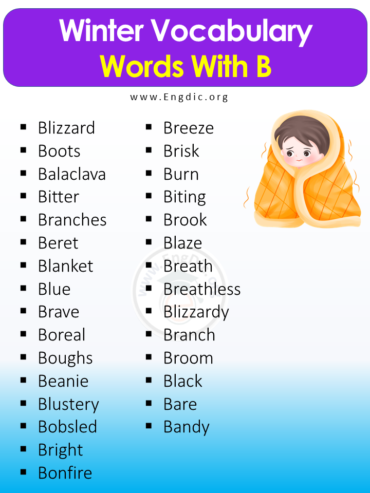 Winter Vocabulary Words With B