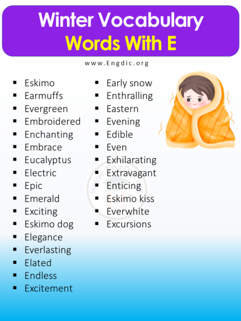 Winter Words That Start With B Winter Words Starting With A to Z -Winter Vocabulary List - EngDic