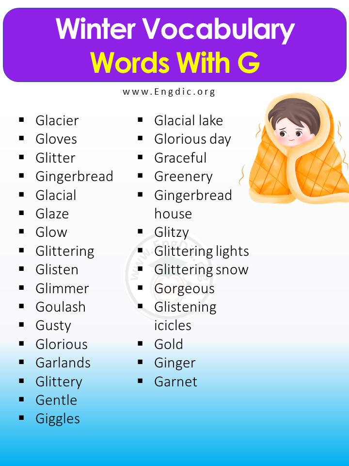Winter Vocabulary Words With G
