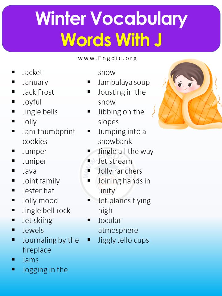 Winter Vocabulary Words With J