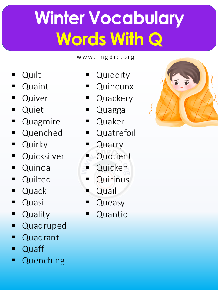 Winter Vocabulary Words With Q