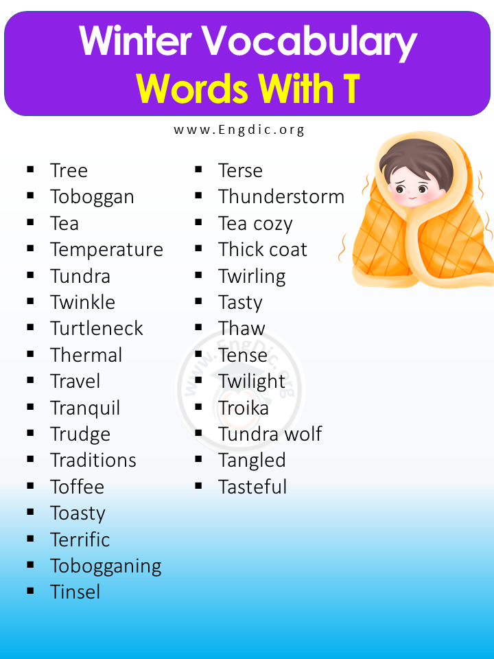 Winter Vocabulary Words With T