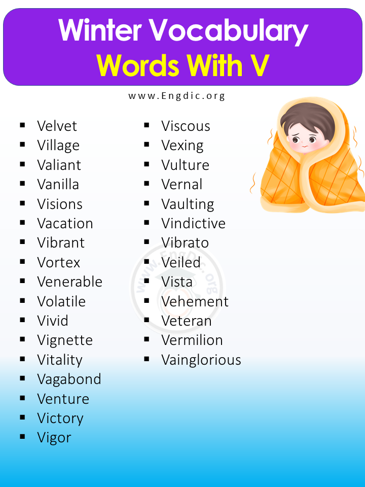 Winter Vocabulary Words With V