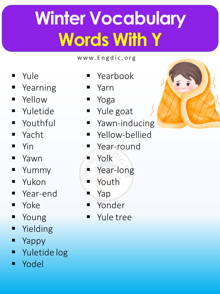 Winter Vocabulary Words With Y