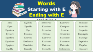 Exenterate Word Starting With E And Ending With E (Detailed List) - EngDic