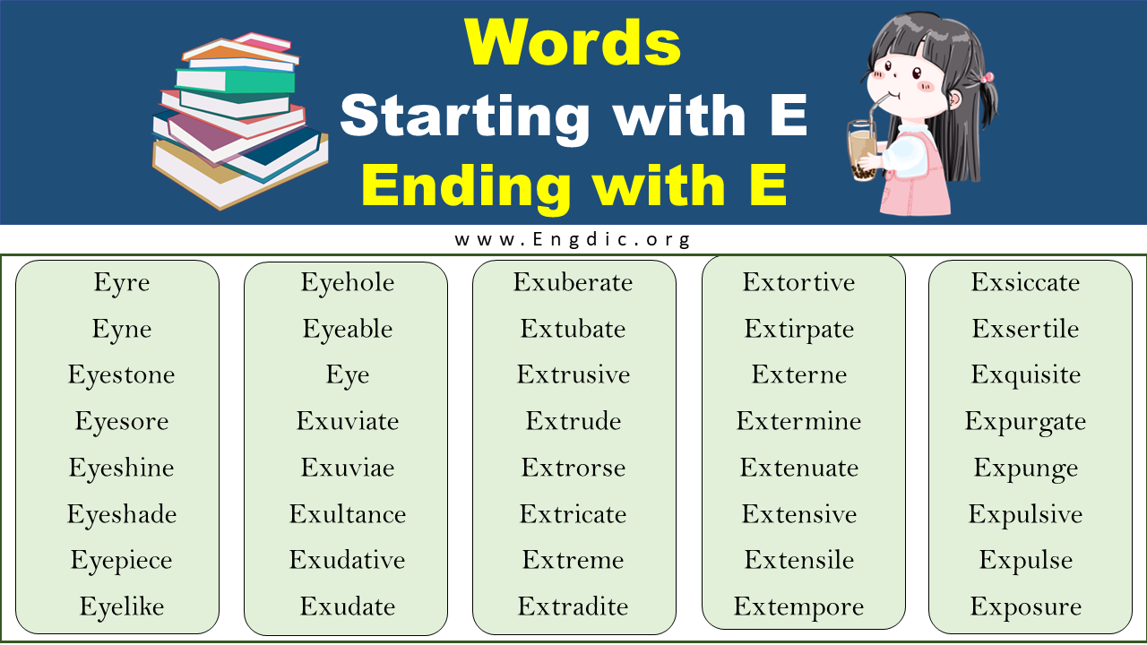 Word Starting With E And Ending With E