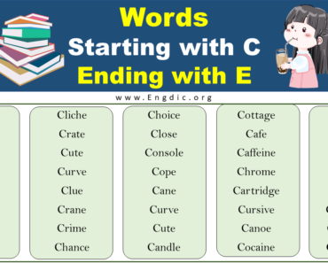 Words Starting With C And Ending With E (ALL Possible Words)