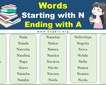 Words Starting With N and Ending With A