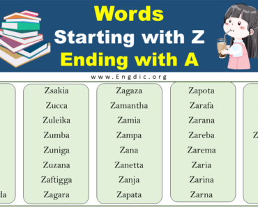 Words Starting With Z And Ending With A (Detailed List)